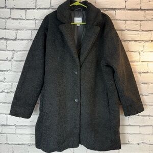 Daily Ritual Black Teddy Bear Oversized Lined Coat Winter Coat Size 1X NWOT